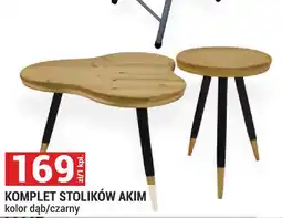 Merkury Market Komplet stolików Akim kolor dąb/czarny oferta