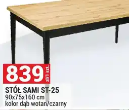 Merkury Market Stół Sami ST-25 90x75x160 cm kolor dąb wotan/czarny oferta