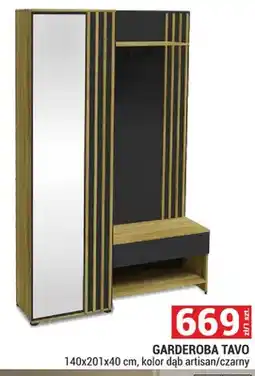 Merkury Market Garderoba Tavo 140x201x40cm, kolor dąb artisan/czarny oferta