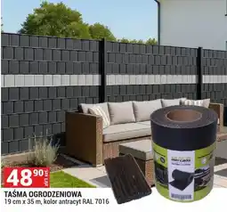Merkury Market Taśma ogrodzeniowa 19 cm x 35 m, kolor antracyt RAL 7016 oferta