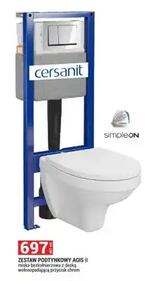 Merkury Market Zestaw podtynkowy Agis II miska bezkolnierzowa z deską wolnoopadającą przycisk chrom oferta