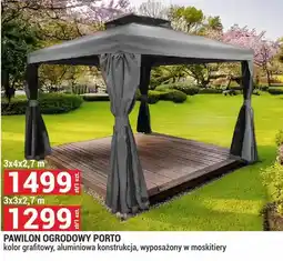 Merkury Market Pawilon ogrodowy Porto 3x3x2,7 m kolor grafitowy, aluminiowa konstrukcja, wyposażony w moskitiery oferta