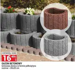 Merkury Market Gazon betonowy betonowa donica w formie półksiężyca rozmiar ~30x20 cm, czerwony, szary oferta