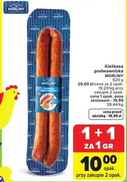 Carrefour Kiełbasa podwawelska Morliny oferta