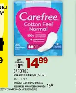 Drogerie Natura Wkładki higieniczne Carefree oferta