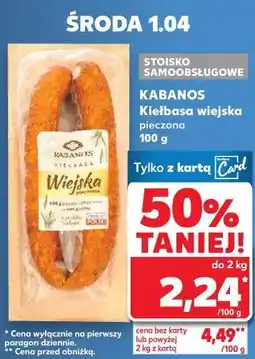 Kaufland Kiełbasa wiejska pieczona Kabanos oferta