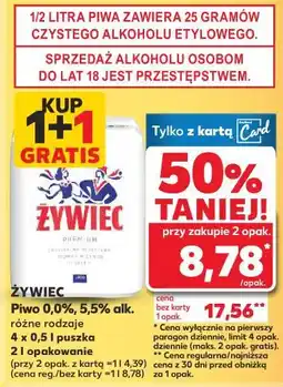 Kaufland Piwo 0,0%, 5,5% alk. Żywiec oferta