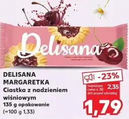 Kaufland DELISANA MARGARETKA Ciastka z nadzieniem wiśniowym 135 g opakowanie oferta