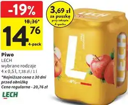 Intermarche Piwo Lech, wybrane rodzaje oferta