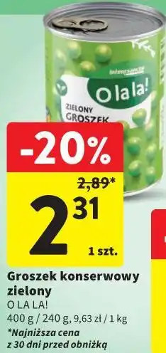 Intermarche Groszek konserwowy zielony O La La! oferta