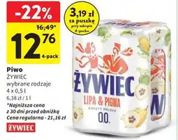 Intermarche Piwo Żywiec wybrane rodzaje oferta