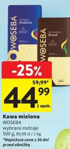 Intermarche Kawa mielona Woseba wybrane rodzaje oferta