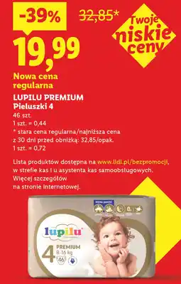 Lidl LUPILU PREMIUM Pieluszki 4 46 szt oferta