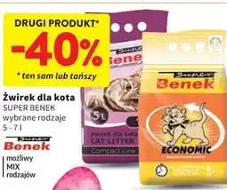 Intermarche Żwirek dla kota SUPER BENEK wybrane rodzaje oferta