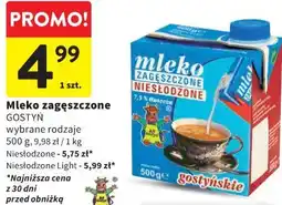 Intermarche Mleko zagęszczone GOSTYŃ wybrane rodzaje oferta