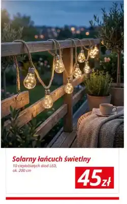 KiK Solarny łańcuch świetlny 10 ciepłobiałych diod LED oferta