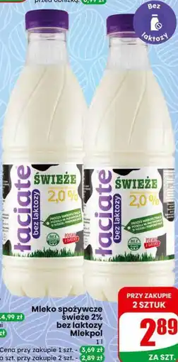 Dino Mleko spożywcze świeże 2% bez laktozy Mlekpol oferta