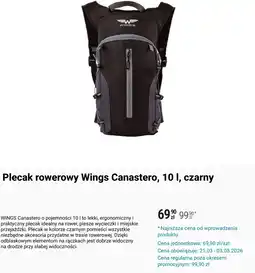 Biedronka Plecak rowerowy Wings Canastero, 10 l, czarny oferta