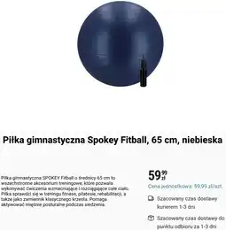 Biedronka Piłka gimnastyczna Spokey Fitball, 65 cm, niebieska oferta