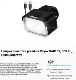 Biedronka Lampka rowerowa przednia Vayox VA0153, 300 lm, akumulatorowa oferta