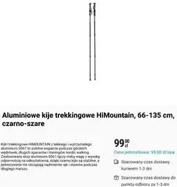 Biedronka Aluminiowe kije trekkingowe HiMountain, 66-135 cm, czarno-szare oferta