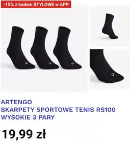 Decathlon SKARPETY SPORTOWE TENIS RS100 WYSOKIE 3 PARY ARTENGO oferta