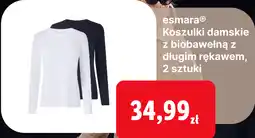 Lidl esmara Koszulki damskie z biobawełną z długim rękawem, 2 sztuki oferta