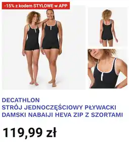 Decathlon DECATHLON STRÓJ JEDNOCZĘŚCIOWY PŁYWACKI DAMSKI NABAIJI HEVA ZIP Z SZORTAMI oferta