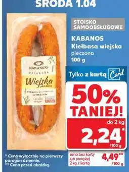 Kaufland KABANOS Kiełbasa wiejska pieczona 100 g oferta