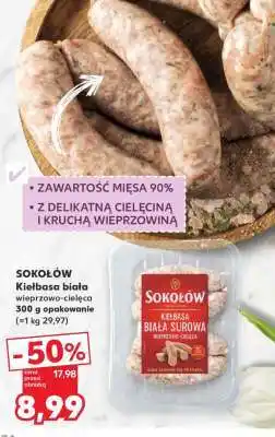 Kaufland SOKOŁÓW Kiełbasa biała wieprzowo-cielęca 300 g opakowanie (~1 kg 29,97) oferta