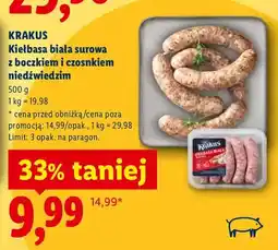 Lidl Kiełbasa biała surowa z boczkiem i czosnkiem niedźwiedzim oferta