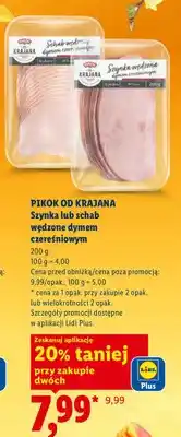 Lidl Szynka lub schab wędzone dymem czereśniowym oferta