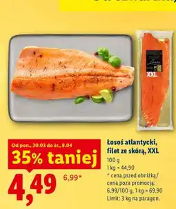 Lidl Łosoś atlantycki, filet ze skórą, XXL oferta