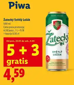 Lidl Piwo Żatecký Světlý Ležák oferta