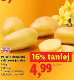 Lidl Polskie ziemniaki sałatkowe jadalne oferta