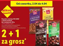 Lidl Wszystkie czekolady FIN CARRÉ z całymi orzechami lub z nerkowcami oferta