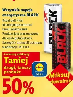 Lidl Wszystkie napoje energetyczne BLACK oferta