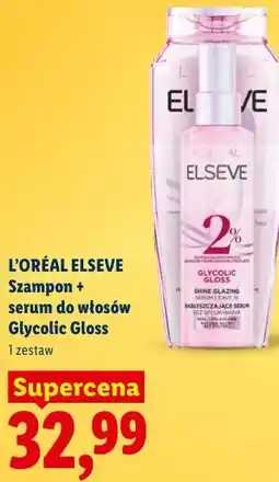 Lidl L'ORÉAL ELSEVE Szampon + serum do włosów Glycolic Gloss oferta