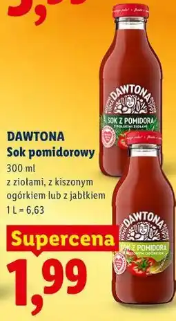Lidl Sok pomidorowy DAWTONA 300 ml z ziołami, z kiszonym ogórkiem lub z jabłkiem oferta
