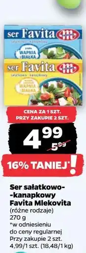 Netto Ser sałatkowo-kanapkowy Favita Mlekovita oferta
