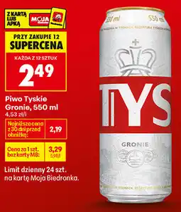 Biedronka Piwo Tyskie Gronie oferta