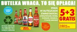 Biedronka Piwa w butelkach zwrotnych: Królewskie, Żubr, Harnaś, Warka, Tyskie Gronie oferta