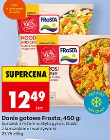 Biedronka Danie gotowe Frosta, 450 g: kurczak z ryżem w stylu gyros, kluski z kurczakiem i warzywami oferta