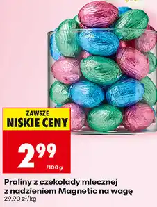Biedronka Praliny z czekolady mlecznej z nadzieniem Magnetic na wagę oferta