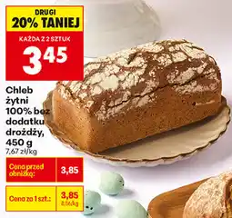 Biedronka Chleb żytni 100% bez dodatku drożdży oferta