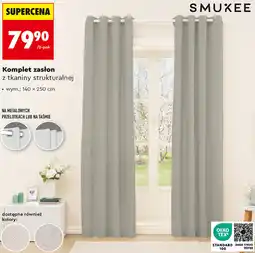 Biedronka Komplet zasłon z tkaniny strukturalnej Smukee oferta