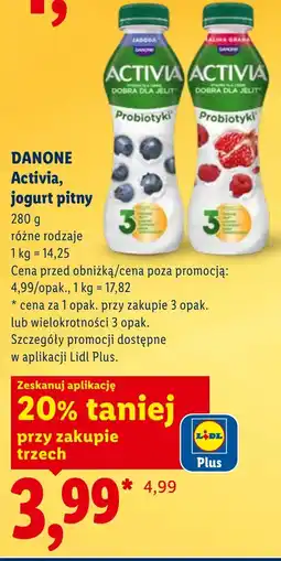 Lidl Jogurt pitny Danone oferta