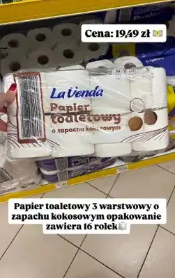 Dino Papier toaletowy 3 warstwowy o zapachu kokosowym 16 rolek oferta