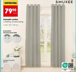 Biedronka Komplet zasłon z tkaniny strukturalnej 140 x 250 cm oferta