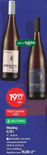 Żabka Riesling 0,75 l półsłodkie, wytrawne oferta